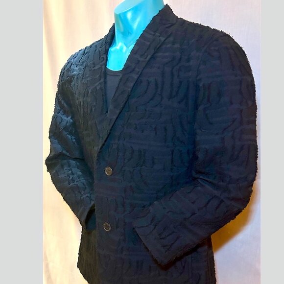 ISSEY MIYAKE MEN, "Final Markdown" Black Jacket Blazer, 2 Buttons, Size 4 - L - Picture 5 of 9